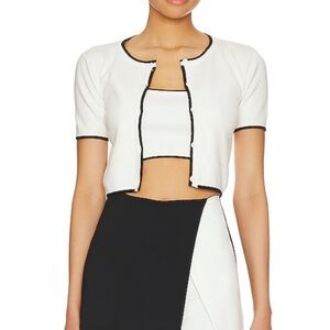 REVOLVE White and Black Crop Top